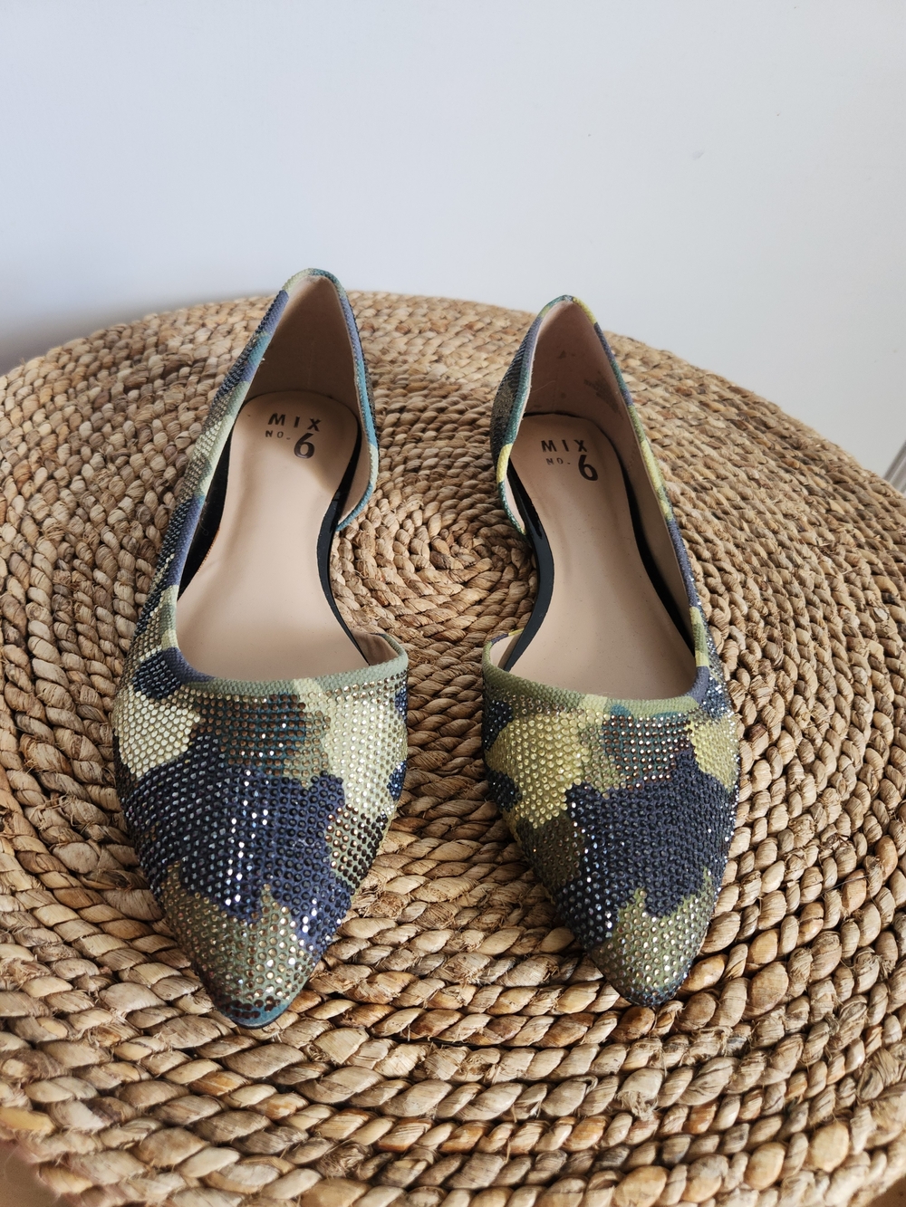 Mix No. 6 Camouflage Crystal-Embellished Pointed Flats